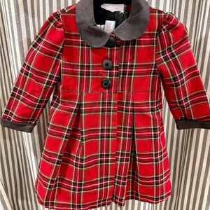 Vintage Red Plaid Button-Up Coat & Dress
